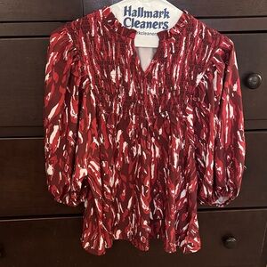 Elegant burgundy and white Blouse